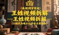 央视网百家姓–王姓视频拆解，以姓氏为噱头拉停留点赞涨粉