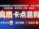 抖音高燃语录卡点混剪视频制作教学，伙伴计划精选独家赛道，操作简单上手快，收益高