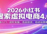 2026小红书搜索虚拟电商4.0：基础入门、进阶实操，选品投流，自动运营教学