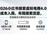 2026小红书搜索虚拟电商4.0:0成本入局,布局搜索流量,搭建睡觉也赚钱的自动系统