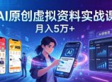AI原创虚拟资料实战课:2026新机会,小红书闲鱼开店,普通人用AI轻松变现,月入5万+
