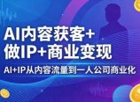 AI内容获客+做IP+商业变现，AI+IP从内容流量到一人公司商业化