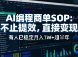 AI编程商单SOP，AI编程不能只给工作提效，还要直接变现，有人已经稳定月入1W+半年了
