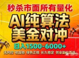 2026全网首发黑马项目，AI美金算法对冲，日入2000-6000+，稳定长效0风险，彻底告别996死工资