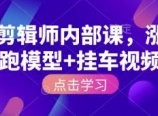 IP剪辑师内部课，涨粉跑模型+挂车视频(更新)
