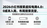 2026小红书搜索虚拟电商4.0:0成本入局,布局搜索流量,搭建睡觉也赚钱的自动系统
