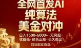 全网首发项目!AI美金算法对冲,日入2000-6000+,稳定长效0风险,彻底告别996,创业、副业逆&8230;
