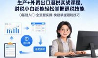 生产+外贸出口退税实战课程，财税小白都能轻松掌握退税技能