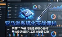 亚马逊系统化实战课-更新3月：2026最新选品方法论，从热卖原因分析到AI作图，提升选品成功率