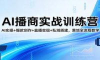 AI播商实战训练营：AI实操+爆款创作+直播变现+私域搭建，落地全流程教学