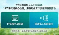 飞书多维表格从入门到精通：19节课吃透核心功能，用自动化工作流告别重复劳动