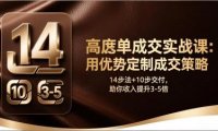 高客单成交实战课:用优势定制成交策略,14步法+10步交付,助你收入提升3-5倍