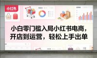 小白零门槛入局小红书电商，开店到运营，轻松上手出单