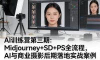 AI训练营第三期：Midjourney+SD+PS全流程，AI与商业摄影后期落地实战案例