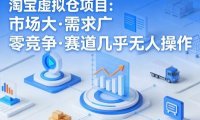 淘宝虚拟仓项目，市场大，需求广，零竞争，赛道几乎没人操作