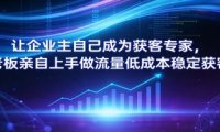 让企业主自己成为获客专家，老板亲自上手做流量低成本稳定获客