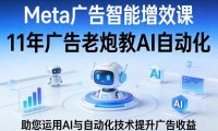 Meta广告智能增效课,11年广告老炮教AI自动化,助您运用AI与自动化技术提升广告收益