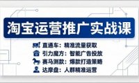 淘宝运营推广实战课,直通车+引力魔方+赛马测款+达摩盘人群推广等(更新26年3月