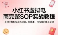 小红书虚拟电商完整SOP实战教程，手把手教你，实现无货源、低成本、可持续的线上变现