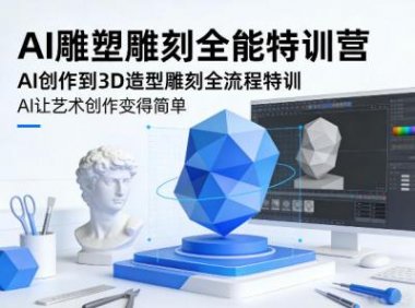 AI雕塑雕刻全能特训营,AI创作到3D造型雕刻全流程特训,AI让艺术创作变得简单
