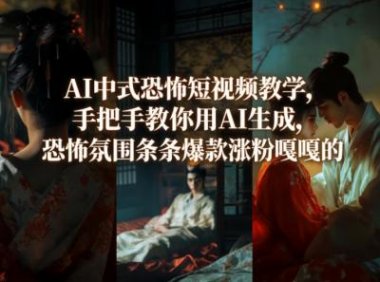 AI中式恐怖短视频教学,手把手教你用AI生成,恐怖氛围条条爆款涨粉嘎嘎的