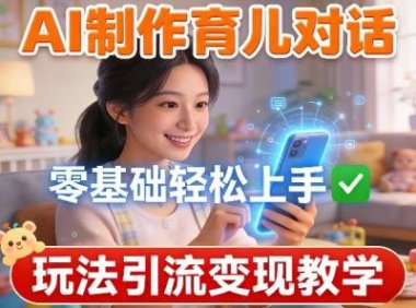 AI制作育儿对话,零基础轻松上手,玩法引流变现教学
