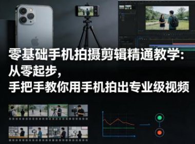 零基础手机拍摄剪辑精通教学：从零起步，手把手教你用手机拍出专业级视频