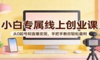 小白专属线上创业课：从0起号到直播变现，手把手教你轻松盈利