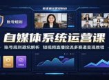 自媒体系统运营课:账号规则避坑解析,短视频直播投流多赛道变现教程