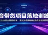抖音带货项目落地训练营：账号定位选品全链路教学，零成本获取素材完成短视频带货起号