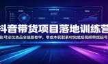 抖音带货项目落地训练营：账号定位选品全链路教学，零成本获取素材完成短视频带货起号