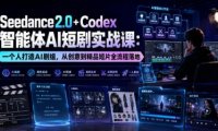 Seedance2.0+Codex智能体AI短剧实战课:一个人打造AI剧组,从创意到精品短片全流程