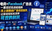 电商+Facebook广告课，一套经过实战检验的线上销售和广告投放体系，让你轻轻松松获得可观的利润【原创双语字幕】
