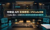 中转站 API 实操教程△VSCode 对接|Codex 接入|工具历史记录查询全套落地实操教学